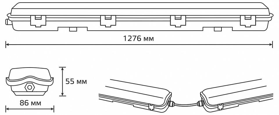 Светильник светодиодный линейный накладной Gauss Lite 12 Вт 4000К 909437212