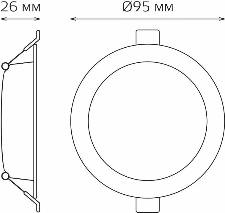 Набор встраиваемых светильников Gauss Elementary Downlight (3 шт.) 9100420205T