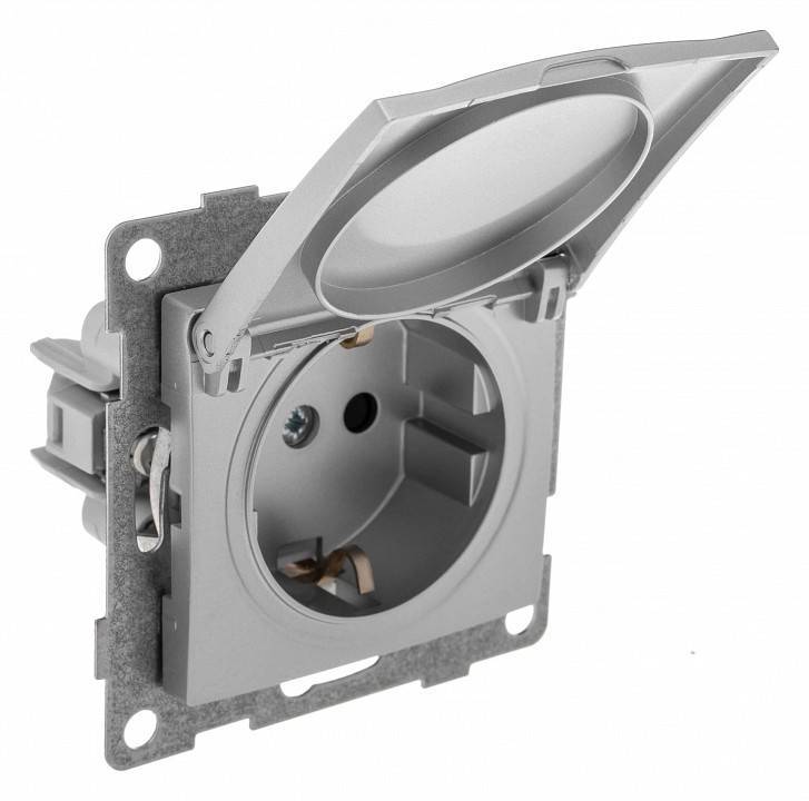 Розетка с заземлением и со шторкой, без рамки с крышкой Gusi Electric BRAVO С10Р91-004