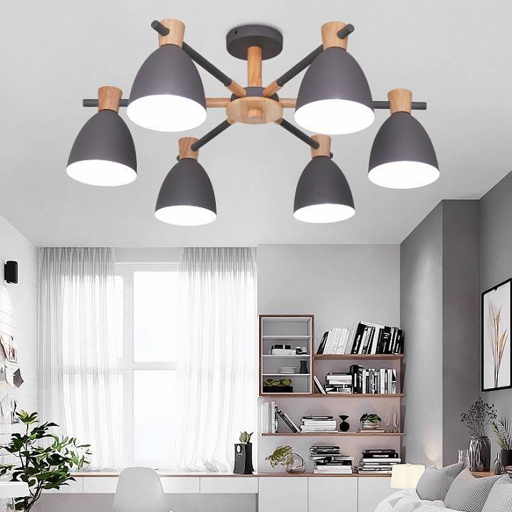 Люстра на штанге ImperiumLoft Folke Gray FOLKE01