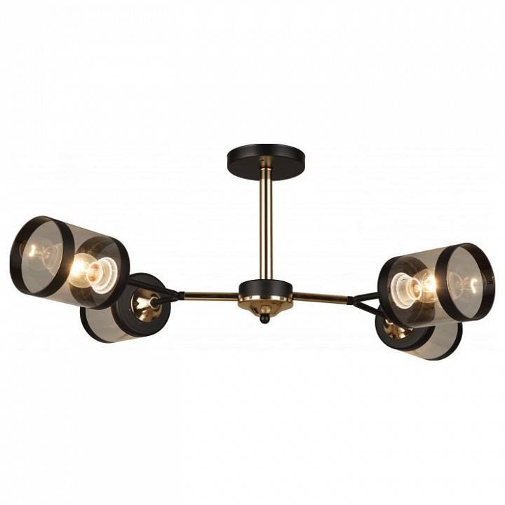 Люстра на штанге Imex MD.3592 4 лампы MD.3592-4-S-BK+FGD
