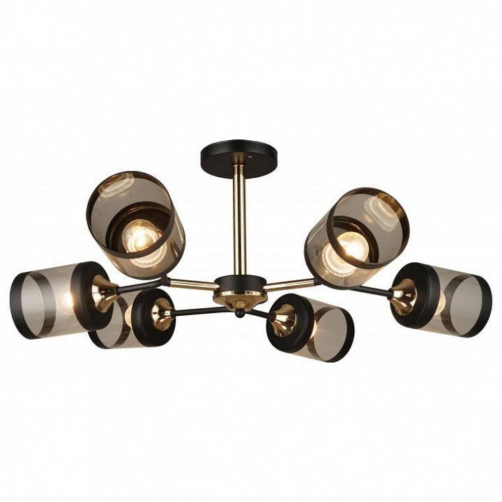 Люстра на штанге Imex MD.3592 6 ламп MD.3592-6-S-BK+FGD