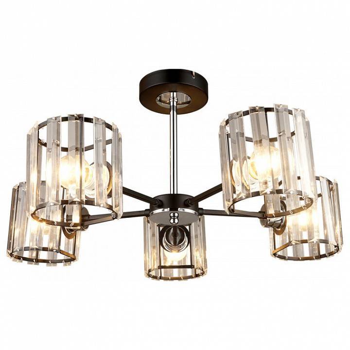 Люстра на штанге IMEX MD.4057 5 ламп MD.4057-5-S BK+CH