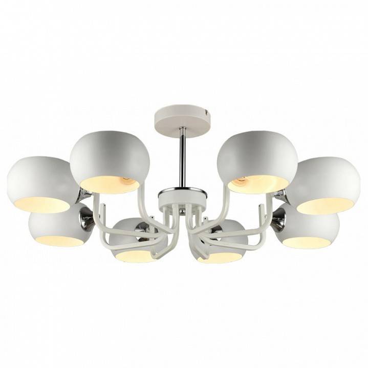 Люстра на штанге Imex MD.4914 8 ламп MD.4914-8-S WH+CH