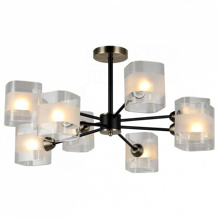 Люстра на штанге Imex MD.51742 8 ламп MD.51742-8-S-BK+AB