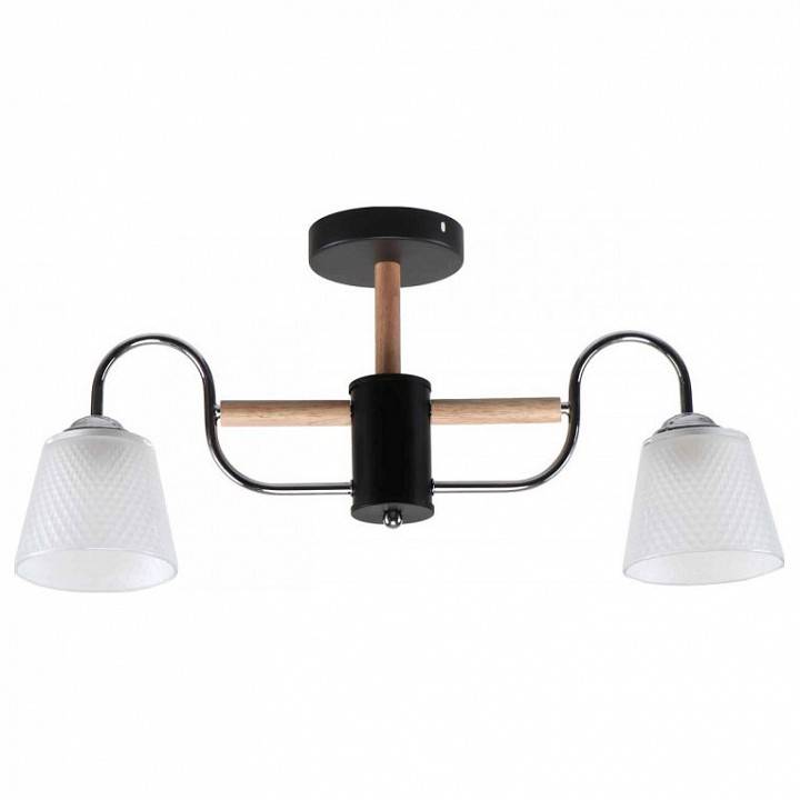 Люстра на штанге Imex Notta 2 лампы MD.51941-2-S-BK+WOOD