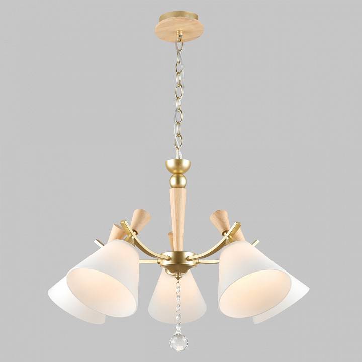 Подвесная люстра Imex MD.6132 MD.6132-5-P-GD+WOOD