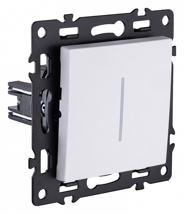 Выключатель проходной одноклавишный с подсветкой без рамки Kollinger Asthetik AS-008WH