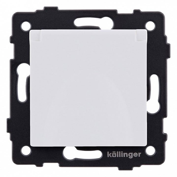 Розетка с заземлением с крышкой, без рамки Kollinger  REA-006WM