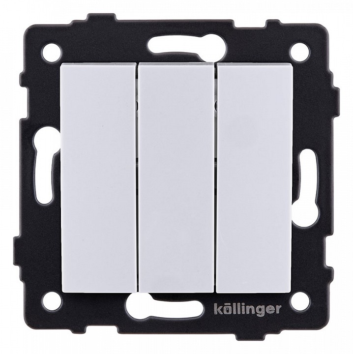 Выключатель трехклавишный без рамки Kollinger  REA-R-012WH