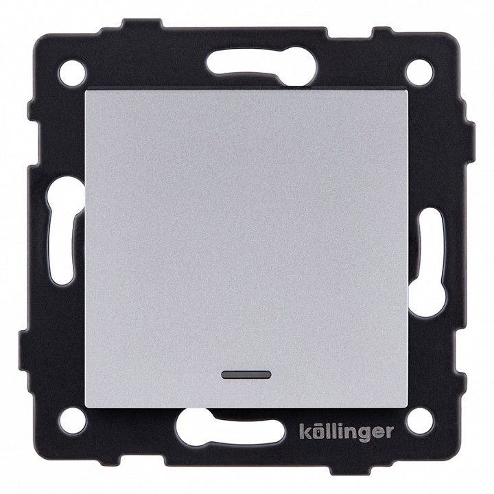 Выключатель одноклавишный с подсветкой без рамки Kollinger  REA-S-002GY