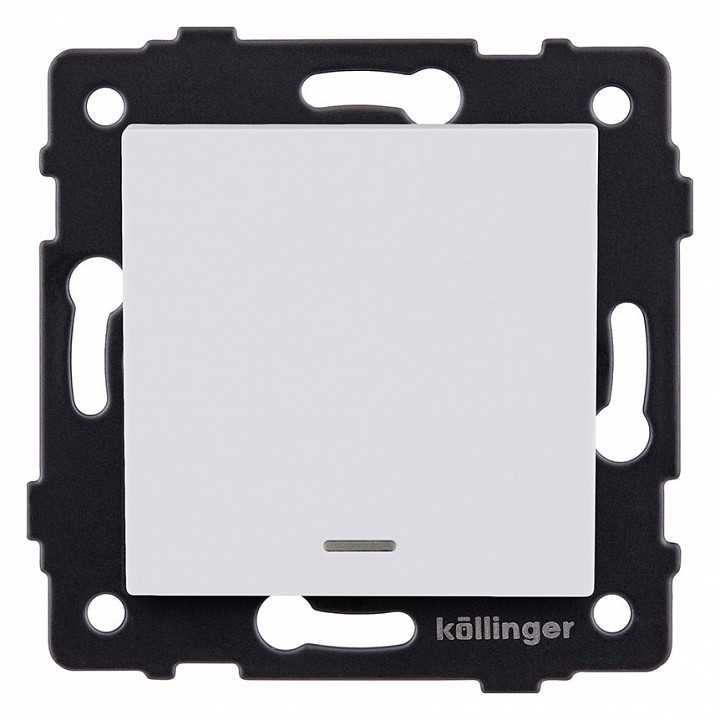 Выключатель одноклавишный с подсветкой без рамки Kollinger  REA-S-002WM