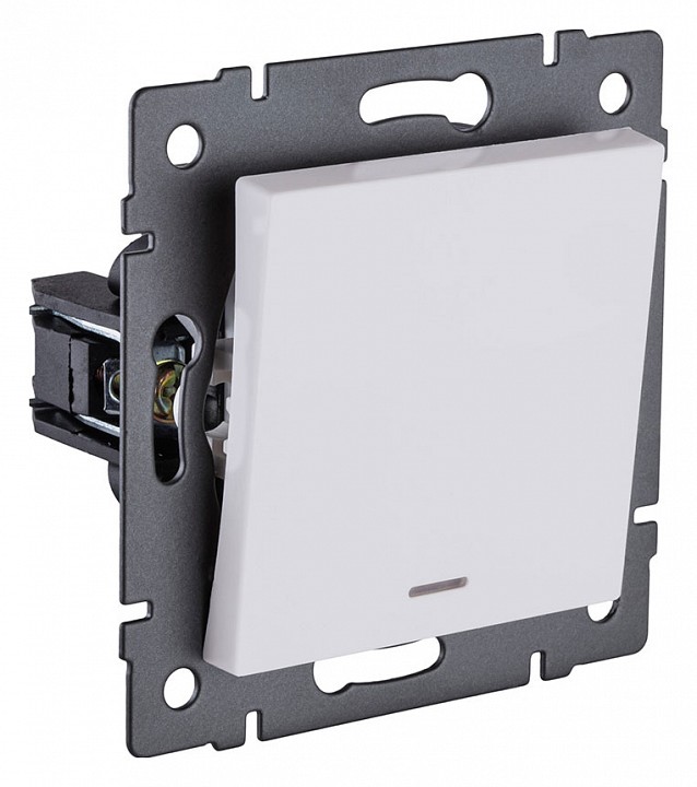 Выключатель одноклавишный с подсветкой без рамки Kollinger  REA-S-002WM