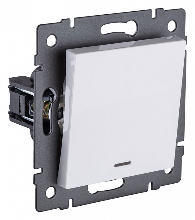 Выключатель перекрестный одноклавишный с подсветкой без рамки Kollinger  REA-S-015WH