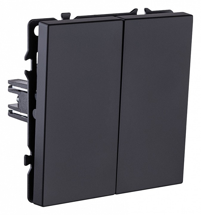 Выключатель двухклавишный без рамки Kollinger Eclipse EC-004BK