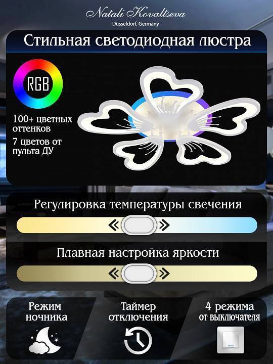Потолочная люстра Natali Kovaltseva Hugo LED LAMPS 81133