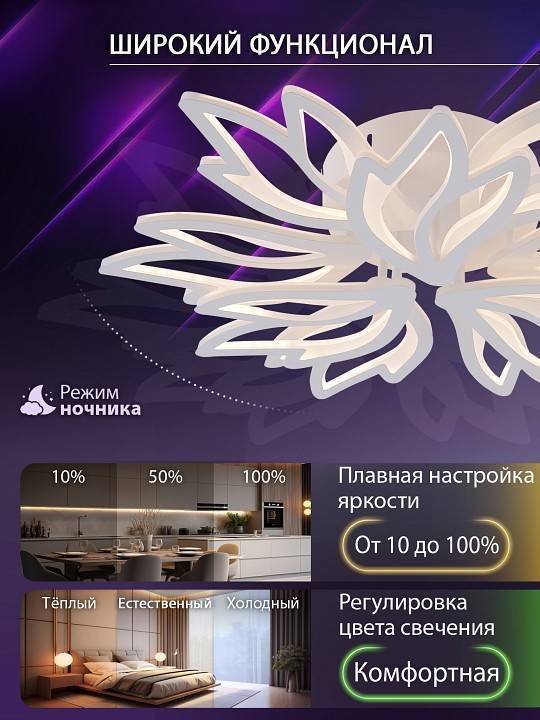 Потолочная люстра Natali Kovaltseva RIF LED LAMPS 81118/7C