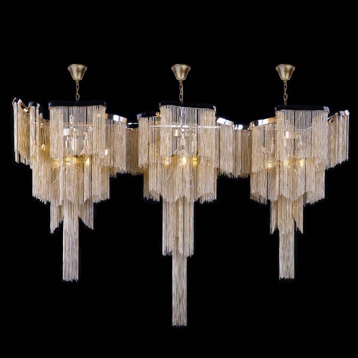 Подвесная люстра Loft It Stream 1400 мм золотая 10208/1400R Gold