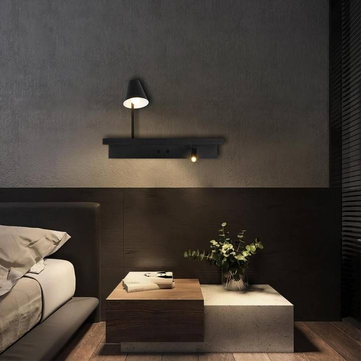 Бра с полкой Loft It Shelf 10216/2W Black