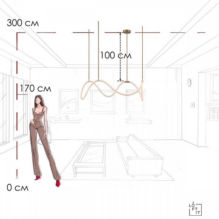 Подвесной светильник Loft it Thread 10388P/C Brass