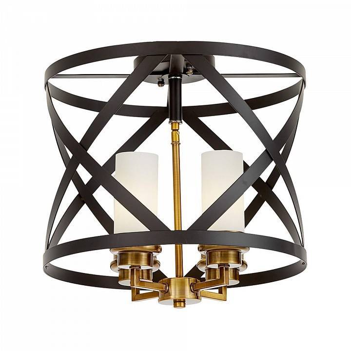 Люстра на штанге LUMINA DECO Astila 4 лампы черная/латунь LDP 1242-4 BK+MD