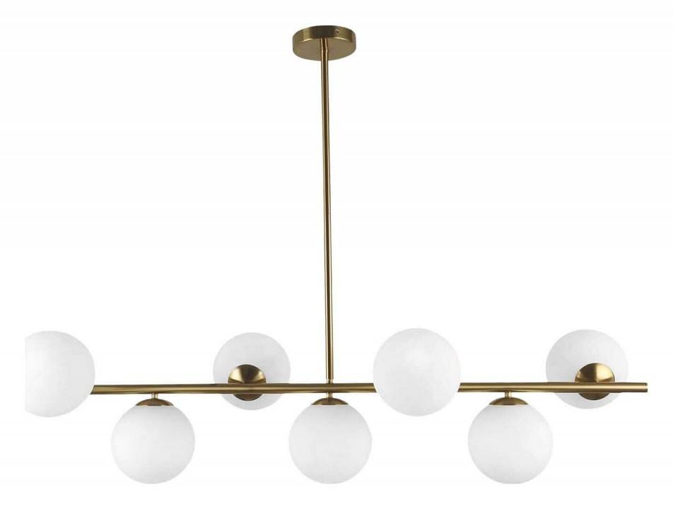 Люстра на штанге LUMINA DECO Fredica 7 ламп латунь LDP 6030-7 MD