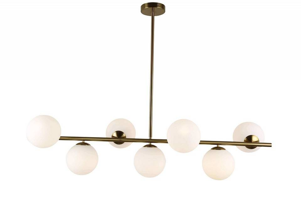 Люстра на штанге LUMINA DECO Fredica 7 ламп латунь LDP 6030-7 MD