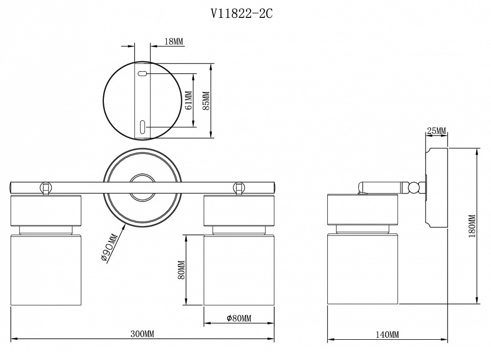 Спот Moderli Almero V11822-2C
