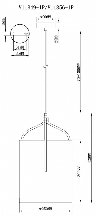 Подвесной светильник Moderli Inari V11849-1P
