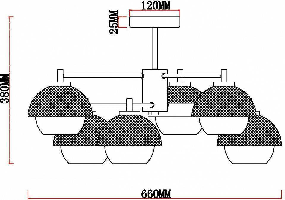 Люстра на штанге MyFar Hloya 6 ламп MR1781-6
