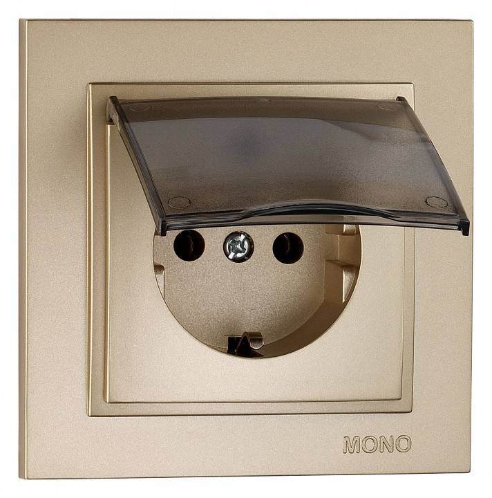 Розетка с заземлением с крышкой Mono Electric Despina 102-222221-118