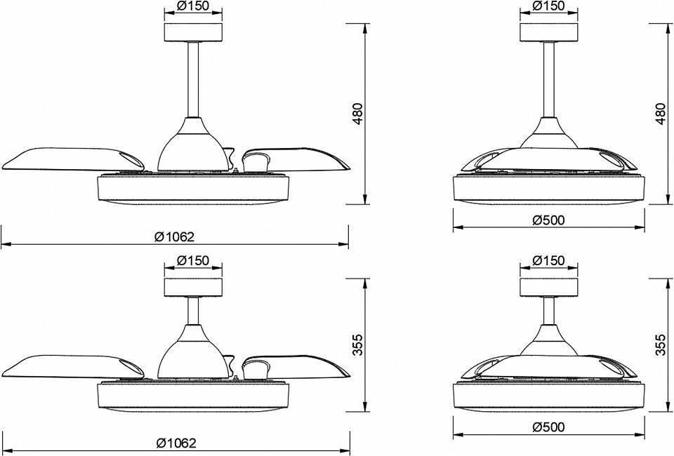 Светильник с вентилятором Mantra (люстры-вентиляторы) Coin 8216