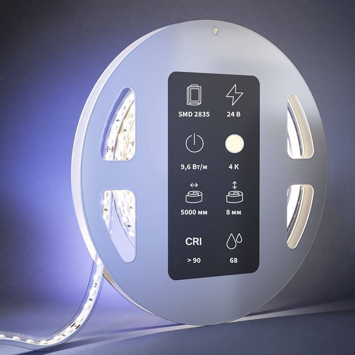 Лента светодиодная Maytoni Ultra 24 В 9.6 Вт/м 4000 К IP68 5 м 201213