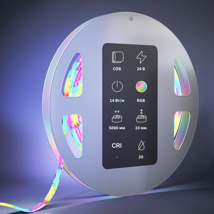 Лента светодиодная Maytoni Ultra COB 24 В 14 Вт/м RGB IP20 5 м 201217