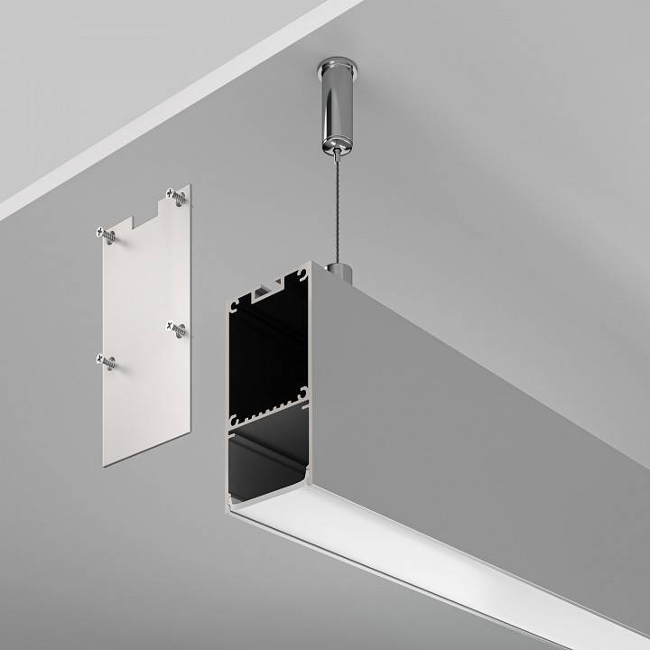 Профиль алюминиевый накладной Maytoni 2 м серебристый ALM-3566-S-2M