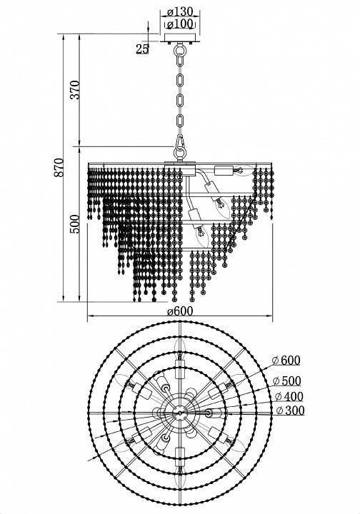 Подвесная люстра Maytoni Noa 12 ламп DIA202PL-12CH