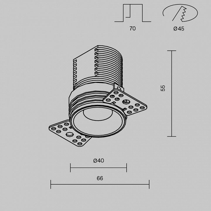 Встраиваемый светильник Maytoni Technical Mini DL059-7W3K-TRS-W