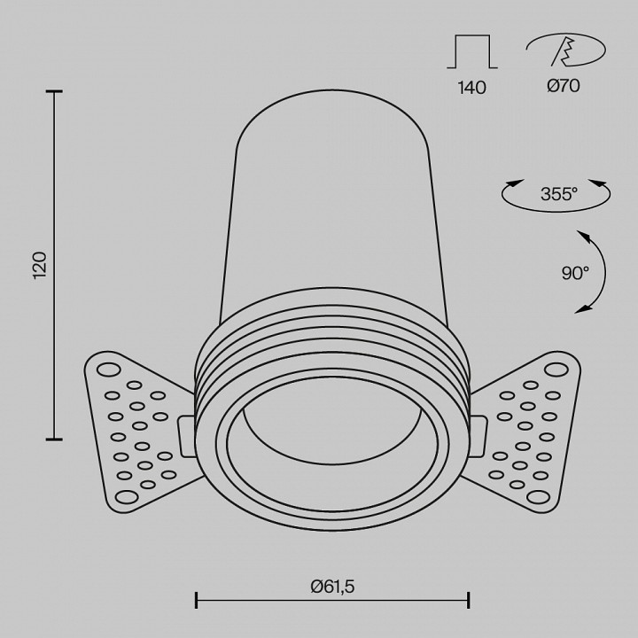 Встраиваемый светильник на штанге Maytoni  DL125-L12-4K-TRS-W