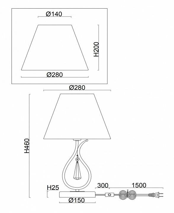 Настольная лампа декоративная Freya Madeline FR2019TL-01BS