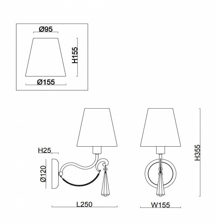 Бра Freya Madeline FR2019WL-01BS