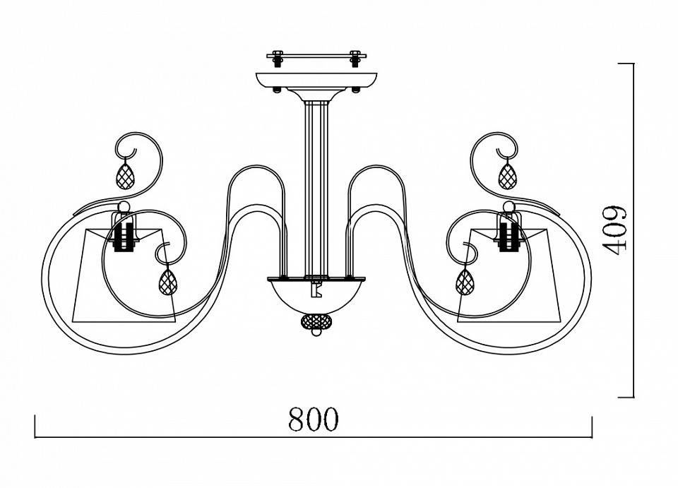 Люстра на штанге Freya Simone 6 ламп FR2020-CL-06-BG