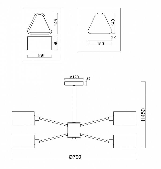 Люстра на штанге Freya Brianne 8 ламп FR5040PL-08CH