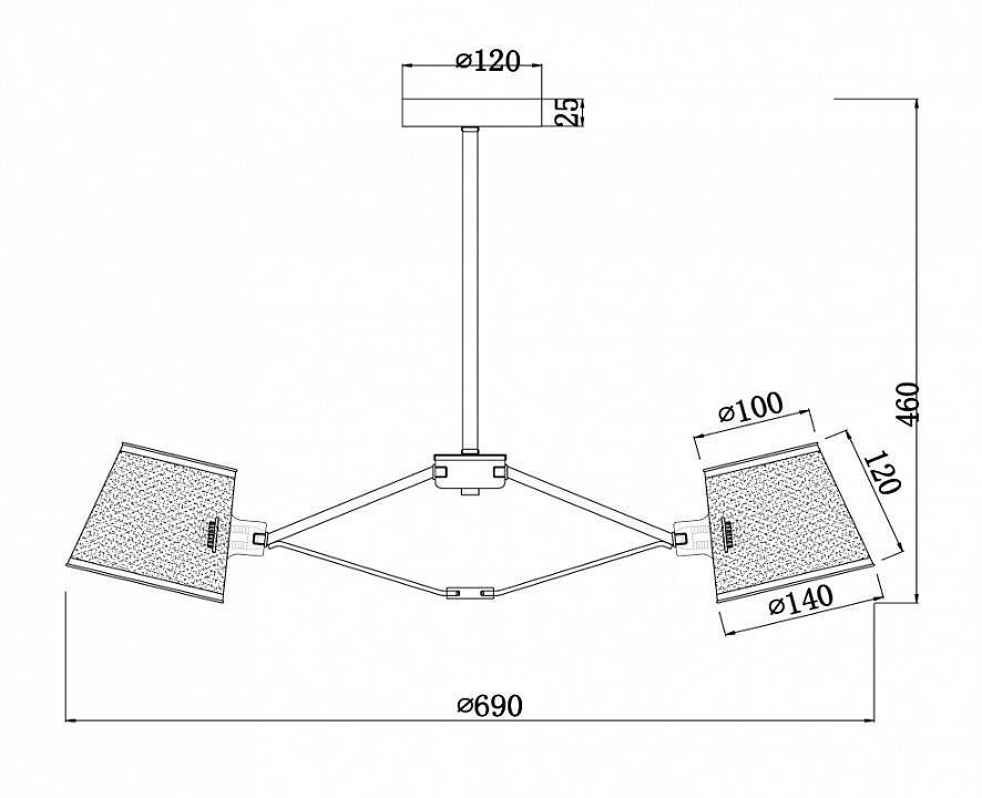 Люстра на штанге Freya Gino 5 ламп FR5108PL-05CH