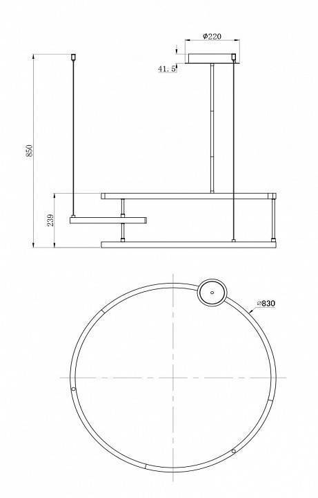 Светильник на штанге Maytoni Line 52 Вт 4000 К MOD054PL-L52B4K
