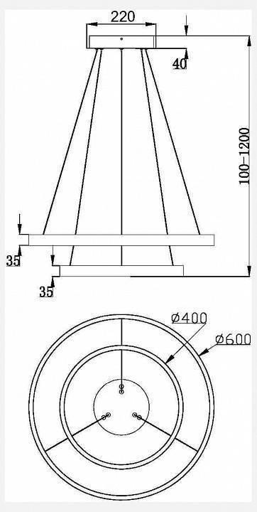 Подвесной светильник Maytoni Rim 55 Вт 3000K MOD058PL-L55W3K