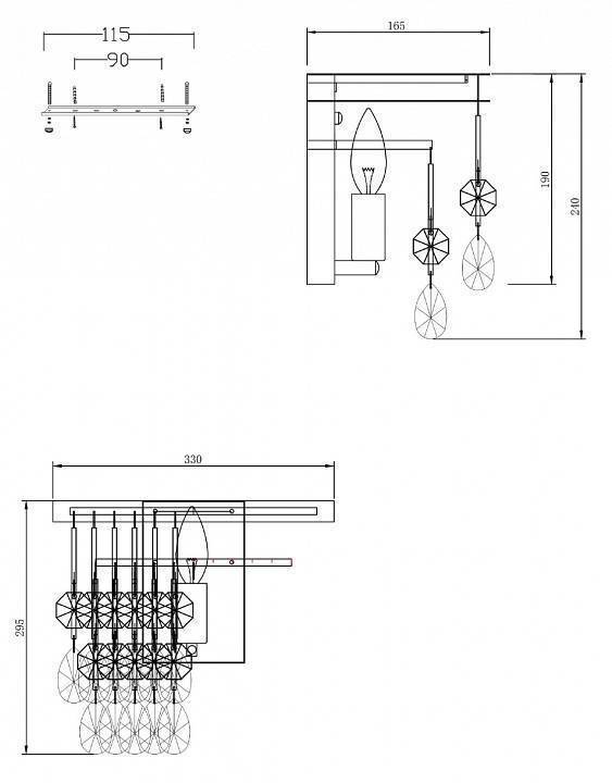 Светильник накладной Maytoni Linn золотой MOD091WL-01G