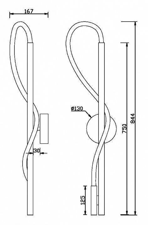 Бра светодиодное Maytoni Tau 12 Вт 3000 K MOD146WL-L12B3K