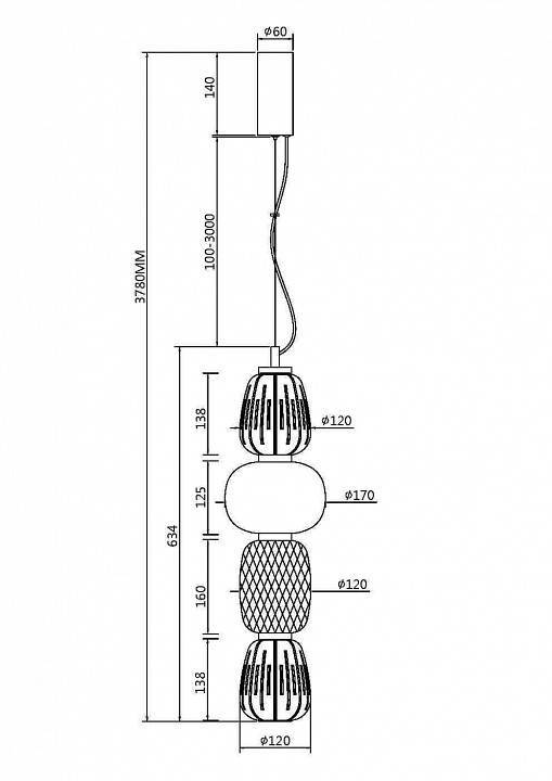 Подвесной светильник Maytoni Pattern MOD267PL-L32CH3K