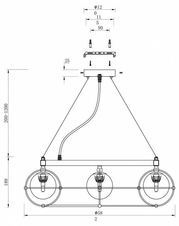 Подвесная люстра Maytoni Carcass 8 ламп MOD312PL-08GCH