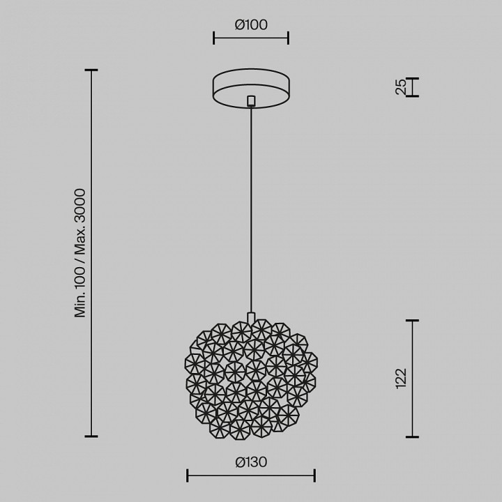 Подвесной светильник Maytoni Adamant MOD487PL-01BS